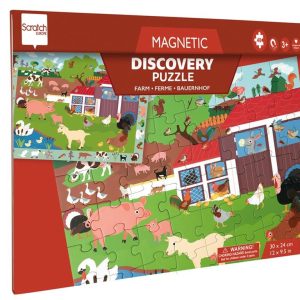 Scratch Europe -magnetische puzzel & zoekboek 2in1 boerderij – 48st – 3+
