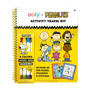 Ooly x Peanuts: snoopy activiteitenboek (60 pagina’s & 4 dubbelzijdige stiften)