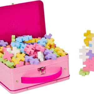 Plus Plus BIG metalen reiskoffer – 70 stuks – pastel – 1 t/m 4 jaar