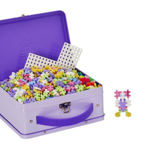 Plus Plus metalen reiskoffer incl bouwplaat- 600 stuks -pastel – 5+