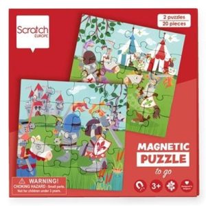 Scratch europe – magnetisch puzzelboek to go ridders 2 x 20 stuks 3+