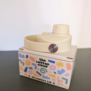 The Cotton Cloud  rietjesloze dop voor roestvrijstalen (rvs) drinkflessen