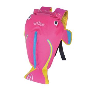 Trunki kinderrugzak paddlepak waterdicht medium – tropische vis roze